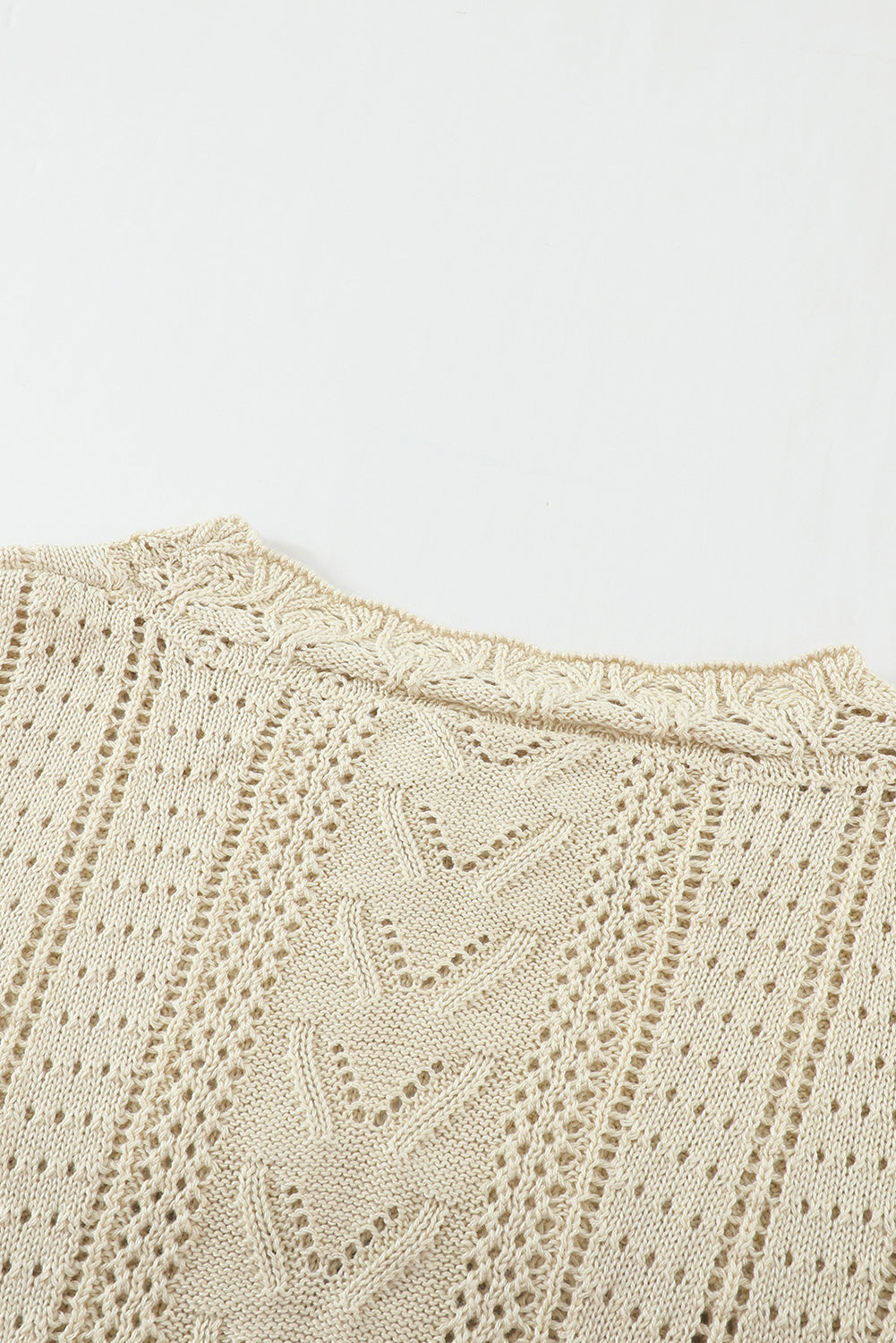 Crochet Lace Pointelle Knit Sweater