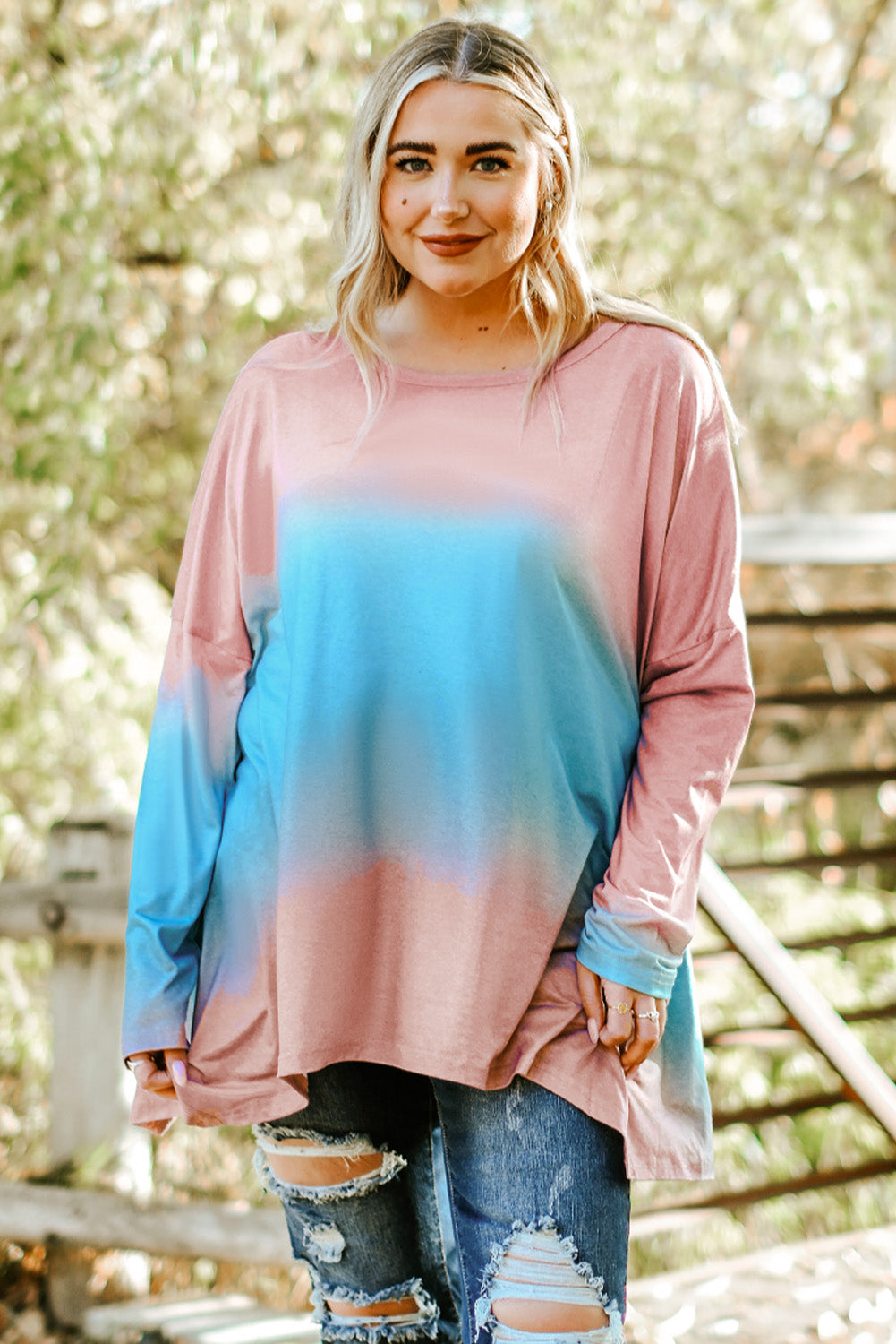 Plus Size Painted Poncho Top