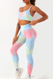 Tie Dye Criss Cross Strappy Sports Bra