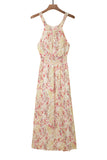 Crisscross Backless Long Floral Dress