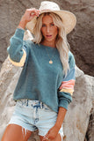 Colorblock Long Sleeve Pullover Sweatshirt