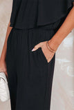 Solid Color Off Shoulder Wide Leg Jumpsuit