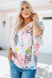 Animal Watercolor Mixed Print Loose Top