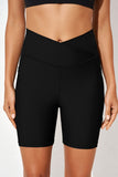 Crossed Waist Sporty Bermuda Bikini Shorts