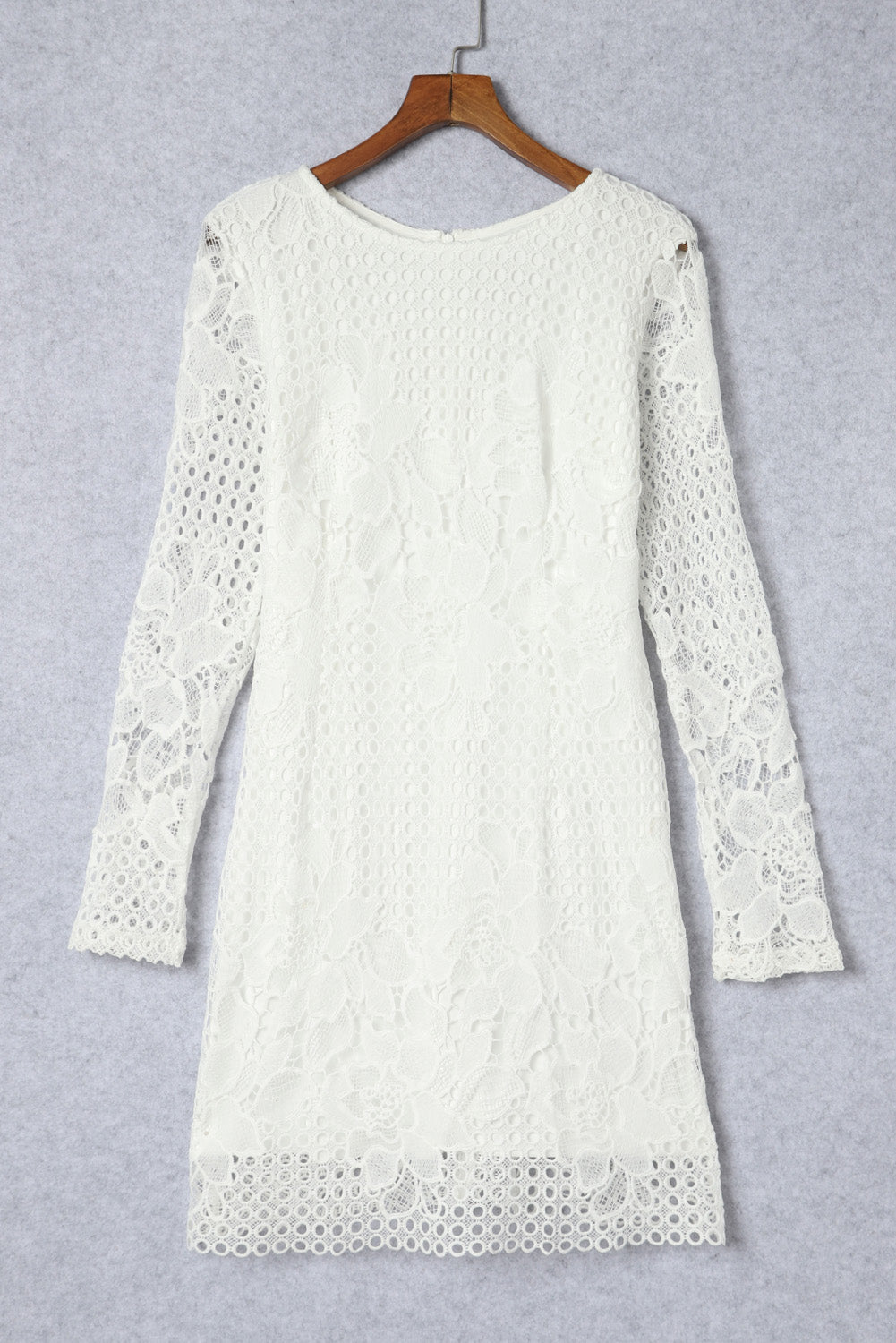 Lace Hollowed Long Sleeve Bodycon Dress