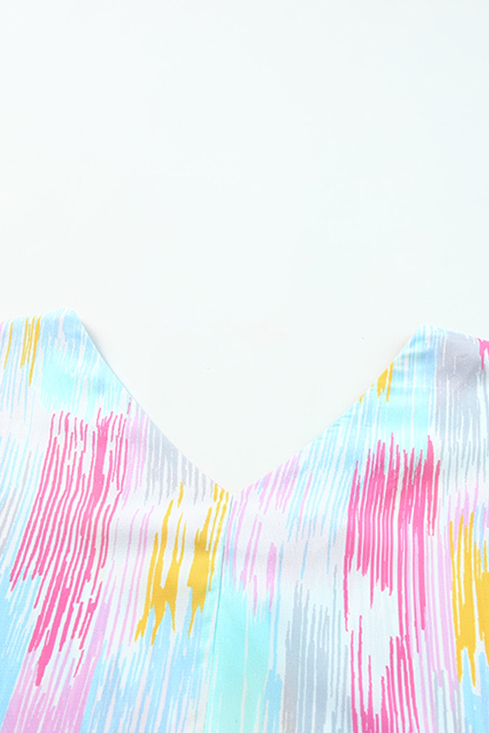 Abstract Print V Neck Dolman Blouse