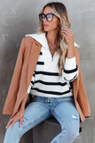 Sailor Collar Striped Knit Pullover Sweater