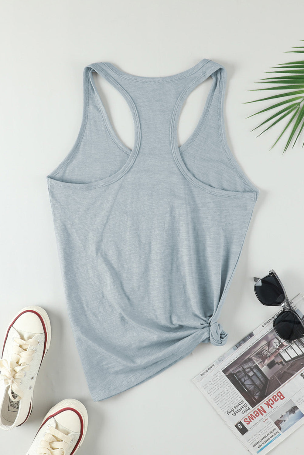 Scoop Neck Basic Solid Tank Top