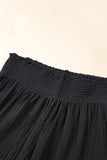 Black Textured High Waist Wide Leg Plus Size Pants