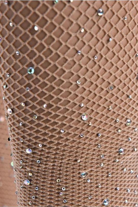 Rhinestone Fishnet Illusion Pantyhose