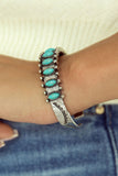 Boho Turquoise Gem Beaded Open Bracelet