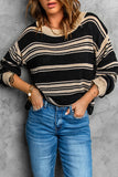 Striped Crew Neck Knit Sweater