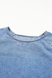 Raw Edge Denim Top