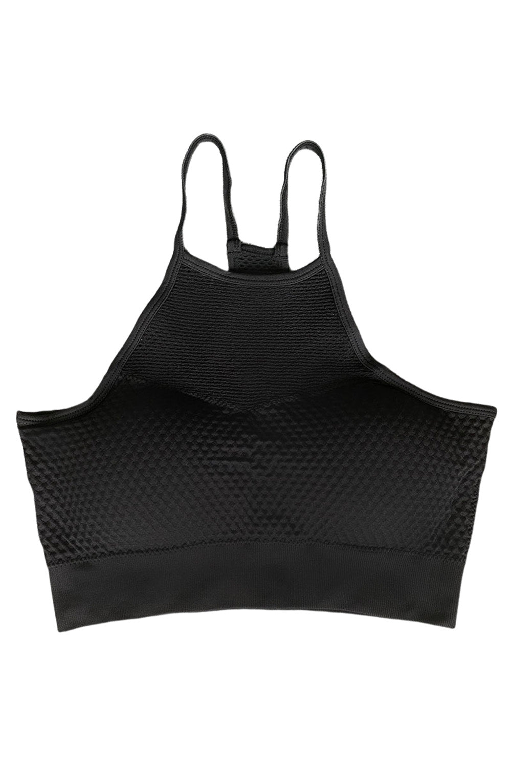 Camisole de yoga à épissure ajourée en maille noire