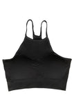 Camisole de yoga à épissure ajourée en maille noire