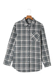 Plaid Button Up Long Sleeve Shirt with Pocket