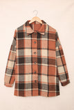 Plaid Print Buttoned Shirt Jacket