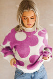 Flower Pattern Slouchy Sweater