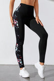 Floral Print Patch High Waist Leggings