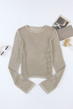 Hollow-out Knit Long Sleeve Top