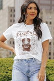 T-shirt ras du cou graphique NASHVILLE MUSIC CITY blanc