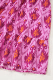 Bonbon Retro Print Twisted Front Ruffled Sleeve Maxi Dress
