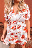 Blooming Floral Tassel Tie Babydoll Dress