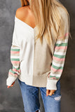 Contrast Striped Sleeve Sweater