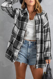 Plaid Print Buttoned Shirt Jacket