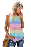 Multicolor Colorblock Knit Tank Top