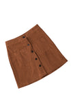 Buttons Front Corduroy Mini Skirt