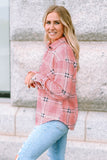 Button Front Plaid Print Shirt