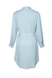 Striped Shirt Midi Dress with Sash