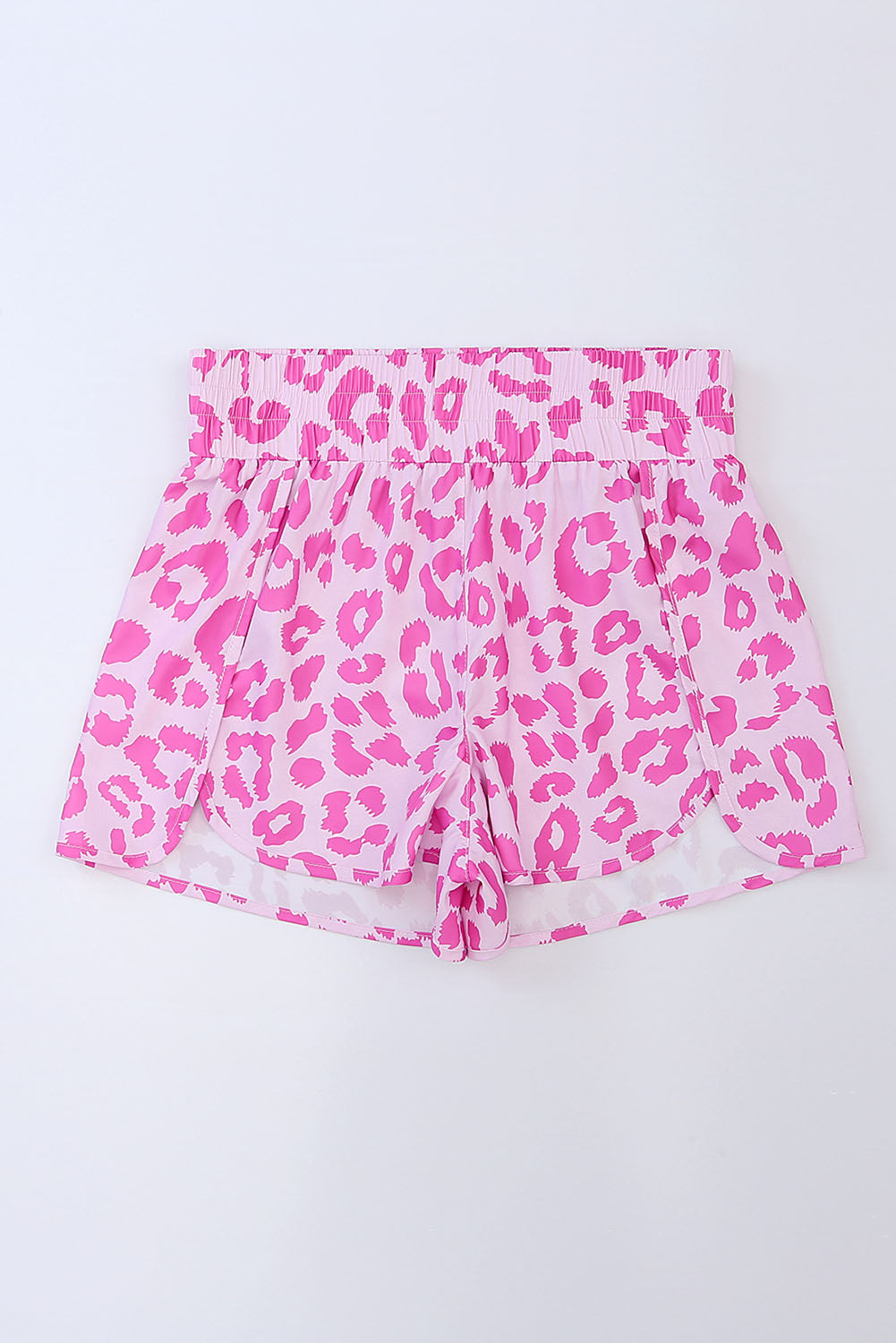 Short de sport taille haute à carreaux rose