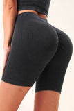 Solid Color High Waist Sports Yoga Shorts