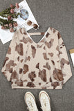 V Neck Animal Print Long Sleeve Top