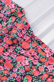 Vintage Puff Sleeve Side Pockets Floral Dress