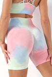 Tie Dye Tummy Control High Waist Skinny Yoga Shorts