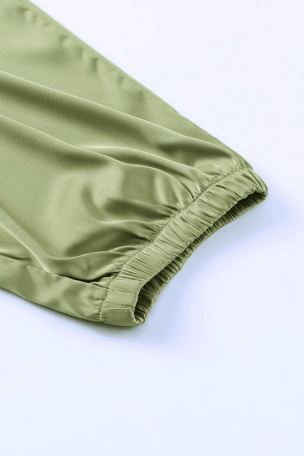 Pantalon de jogging décontracté vert avec poches et cordon de serrage