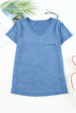 Mineral Washed V Neck Short Sleeve T Shirt