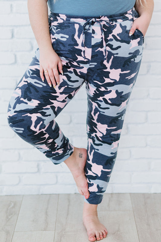 Plus Size Camo Knit Jogger Pants