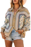 Bohemian Printed Button Front Shirt