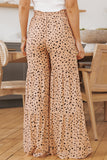 Ruffle Wide Leg Dalmatian Palazzo Pants