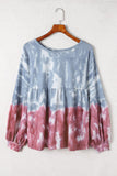 Tie Dye Bishop Sleeve Loose Sweatshirt