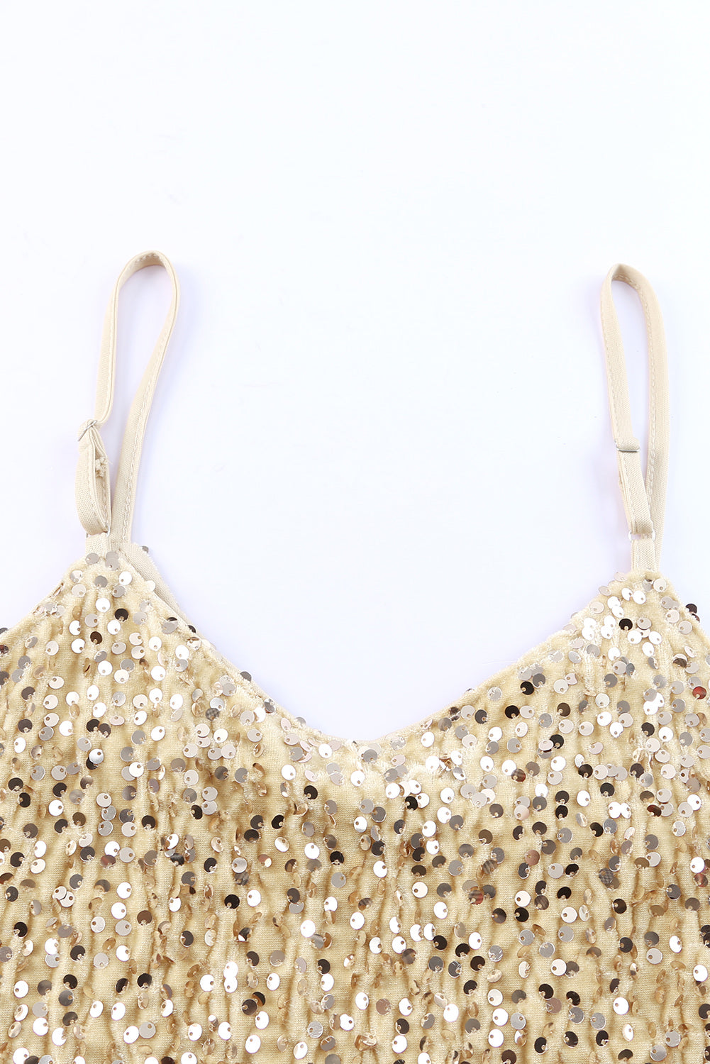 Sequin Adjustable Straps Tank Top