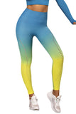 Ombre Wide Waistband Laser Hole Sports Leggings