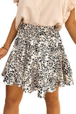 Print Ruffle Mini Skirt