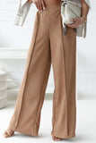 Elastic Waistband Wide Leg Pants