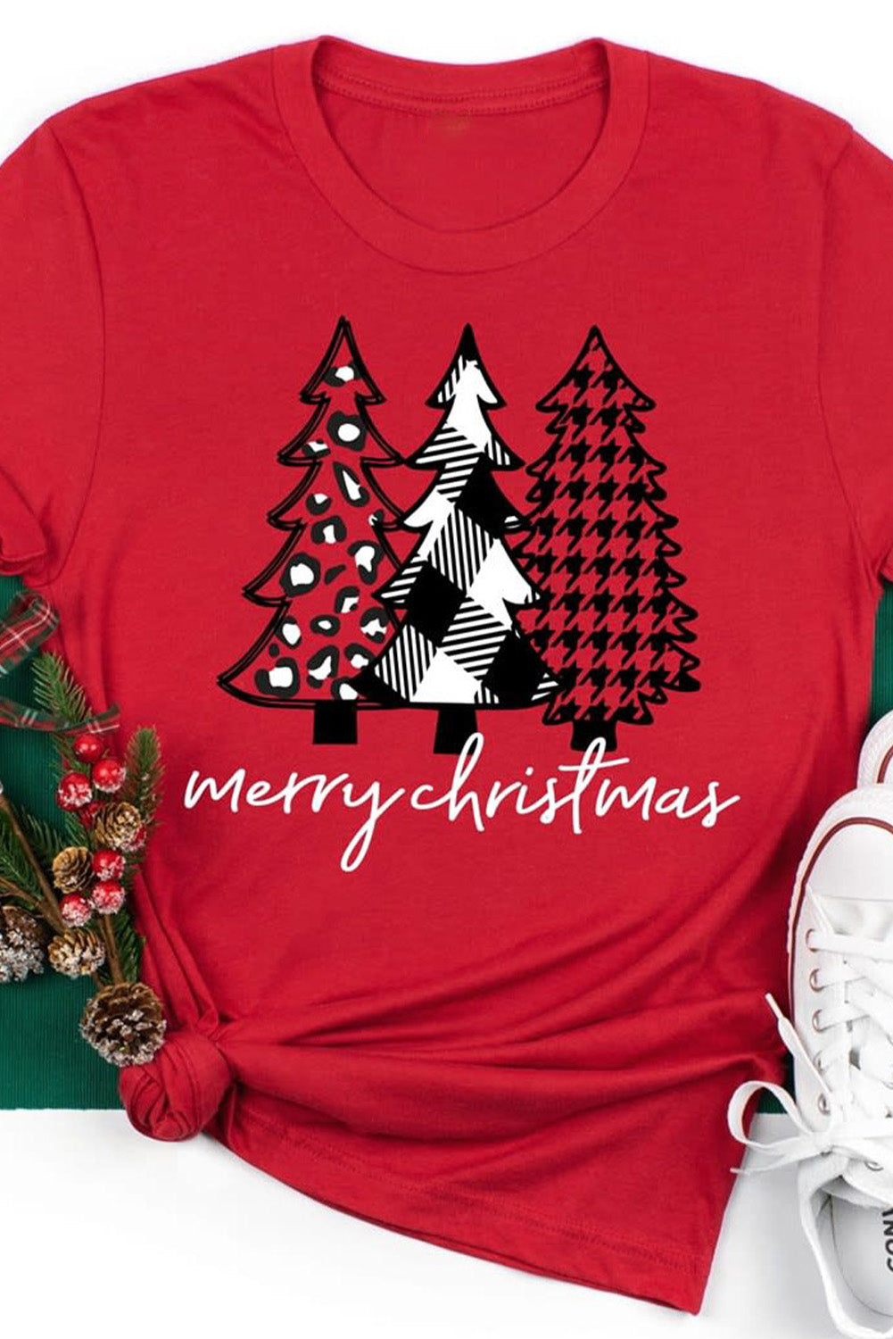 Gray Christmas Santa Hat Snowflake Slogan Graphic Tee