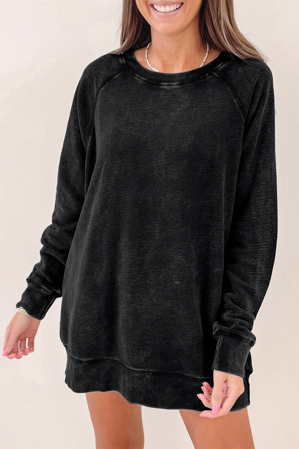 Mineral Wash Oversized Pullover Sweatshirt